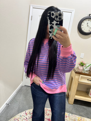 Purple/Pink Stripe Pullover