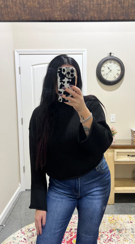 Black Ribbed Sweater