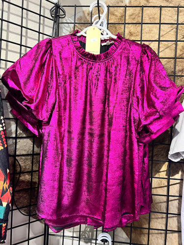 Magenta Puff Sleeve Top