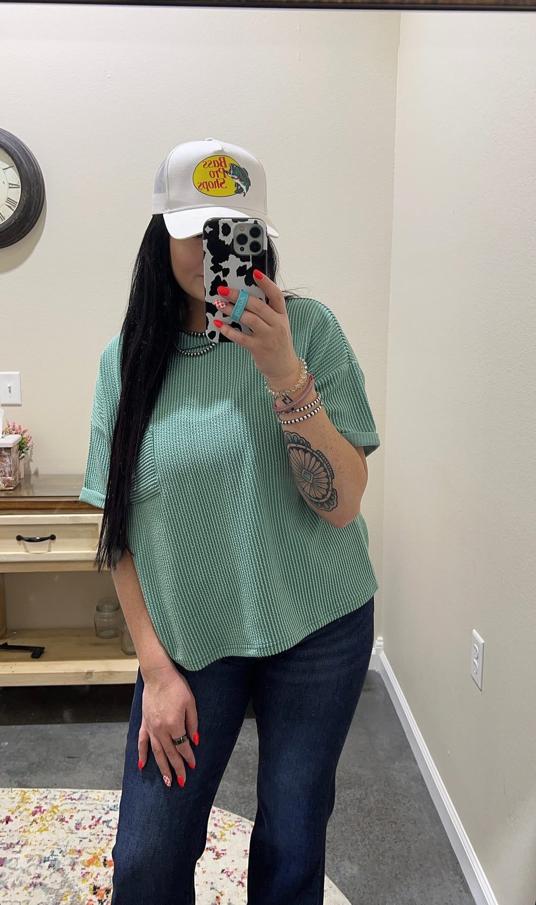 Sage Ribbed Top