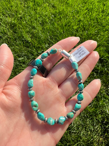 Chunky Turquoise 7.5” Bracelet