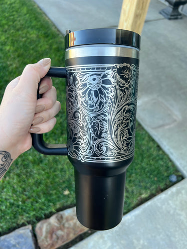 Black Tooled Tumbler