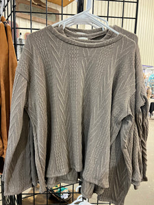 Mocha Cable Knit Sweater