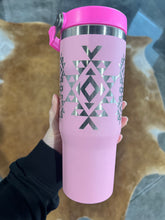 Load image into Gallery viewer, Light Pink 30oz Aztec Water Bottle