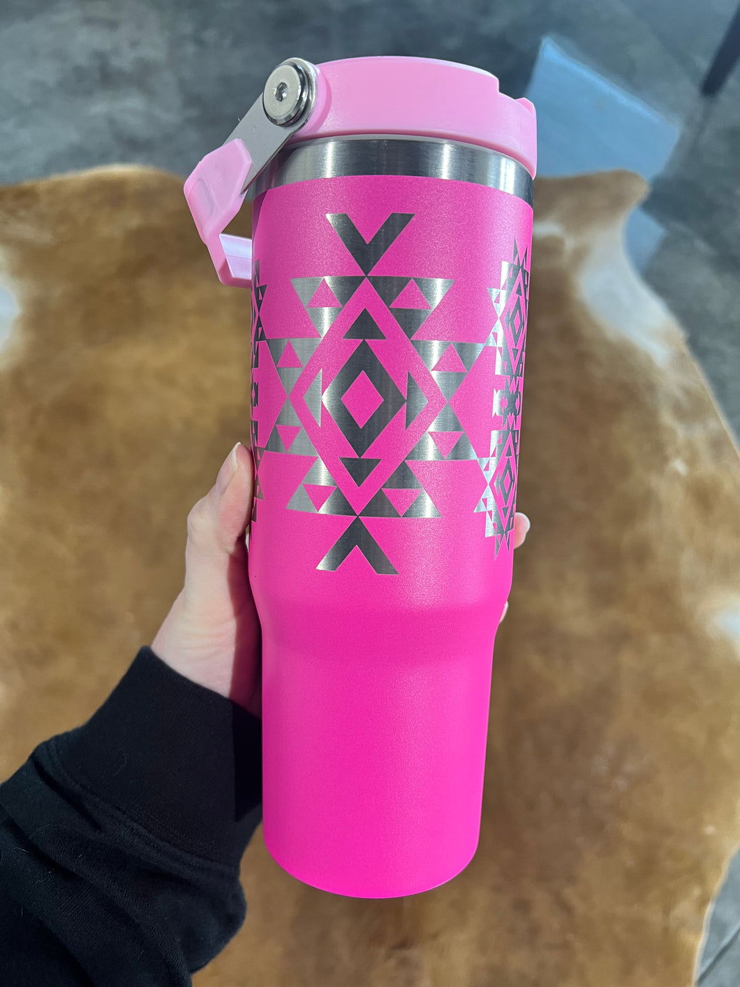 Pink Aztec 30oz Water Bottle