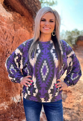Purple Aztec Sweater