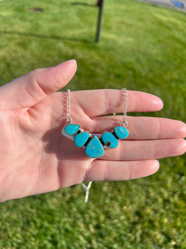 Turquoise Cluster Necklace