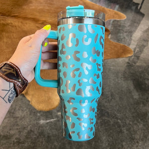 Teal Leopard Cup